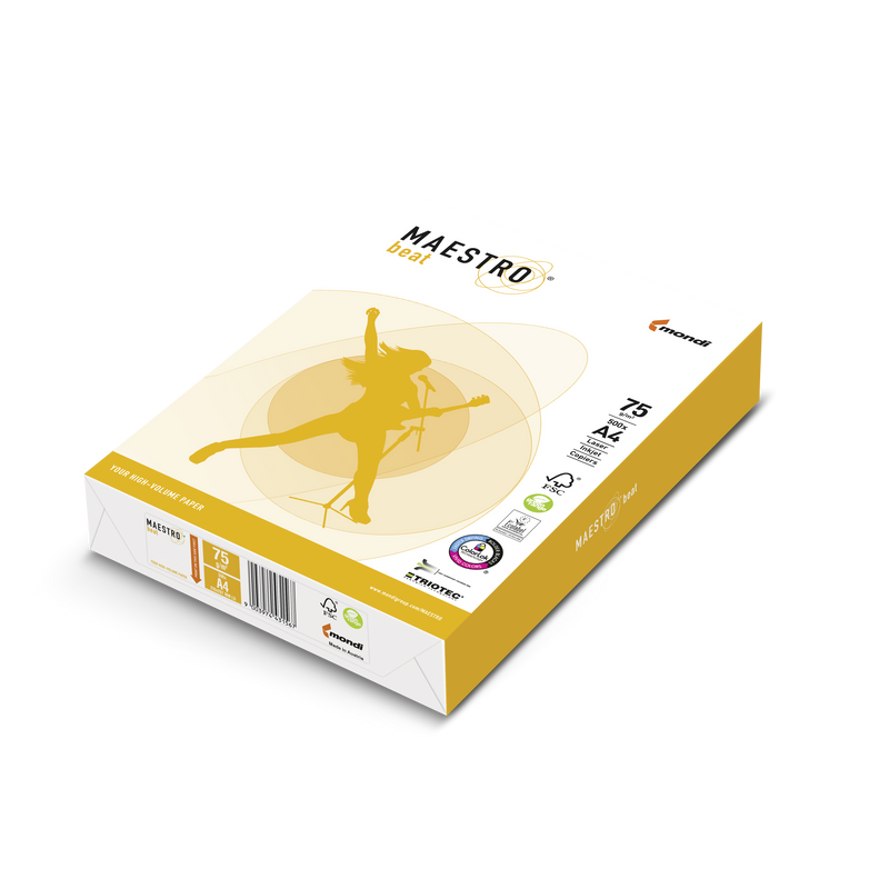 Папір для друку MAESTRO beat A4, 75 г/м2, 500 арк., білий